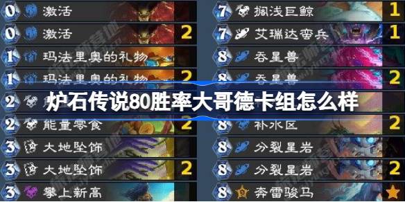 炉石传说80胜率大哥德卡组怎么样