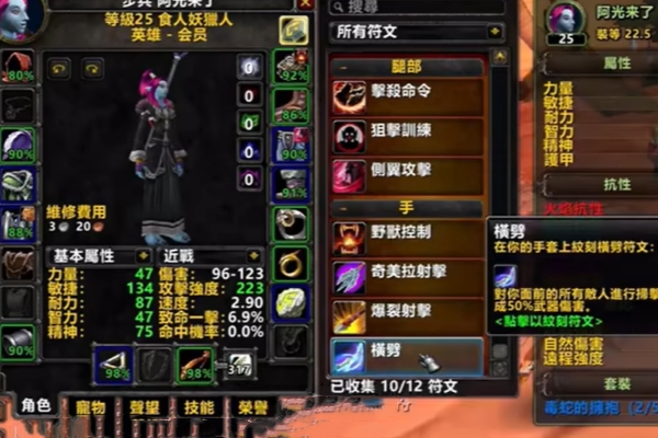 Guide recommandé pour sélectionner une arme de chasseur de mêlée dans World of Warcraft Plus